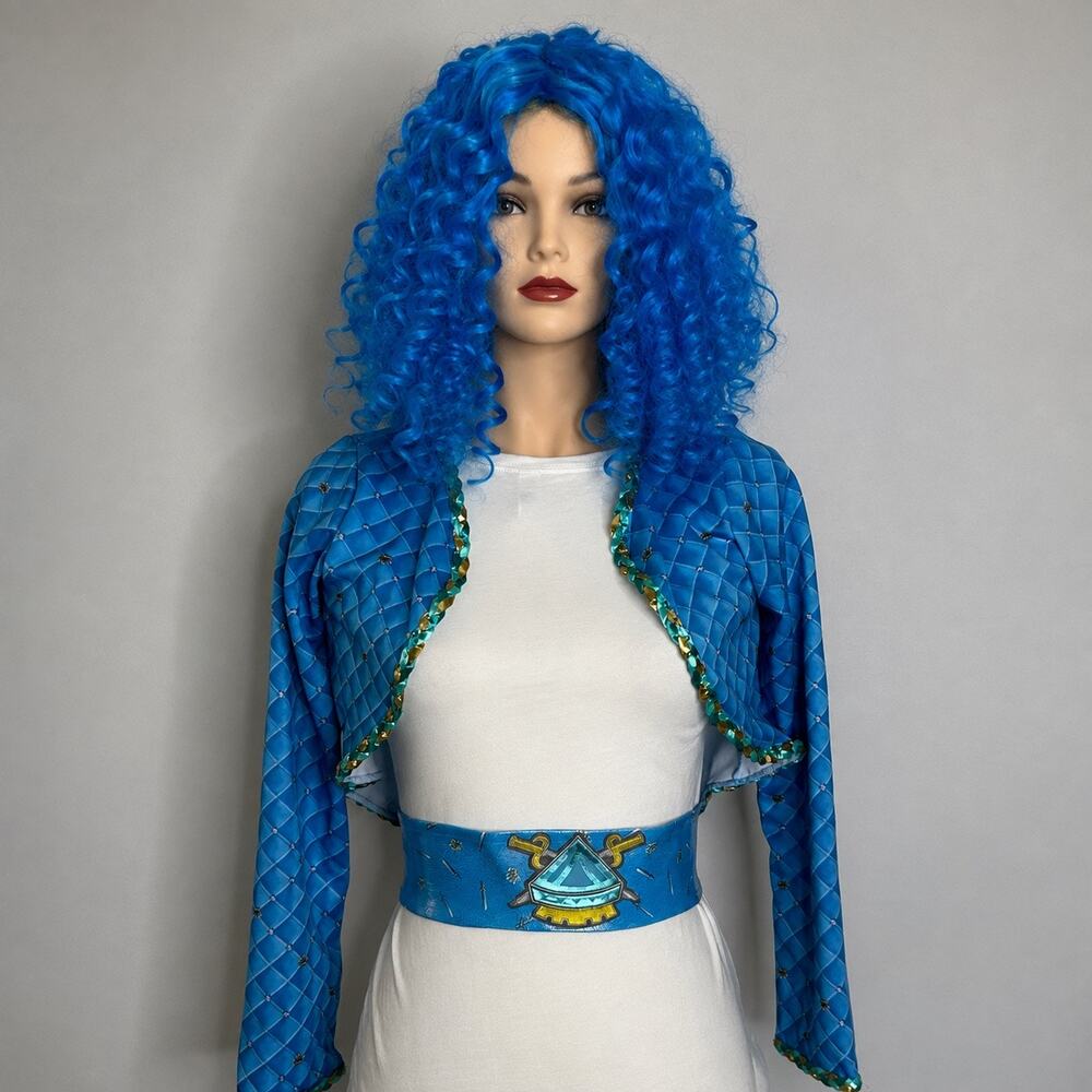 Disney Descendants Rise of Red Chloe Costume Girls M Wig Belt Choker Cosplay